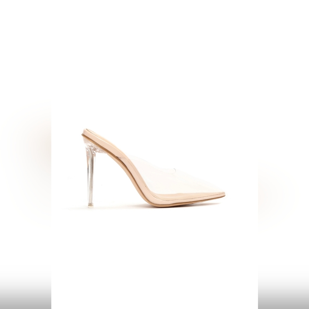 Fashion Nova Lucite Of You Mule Pump - Clear